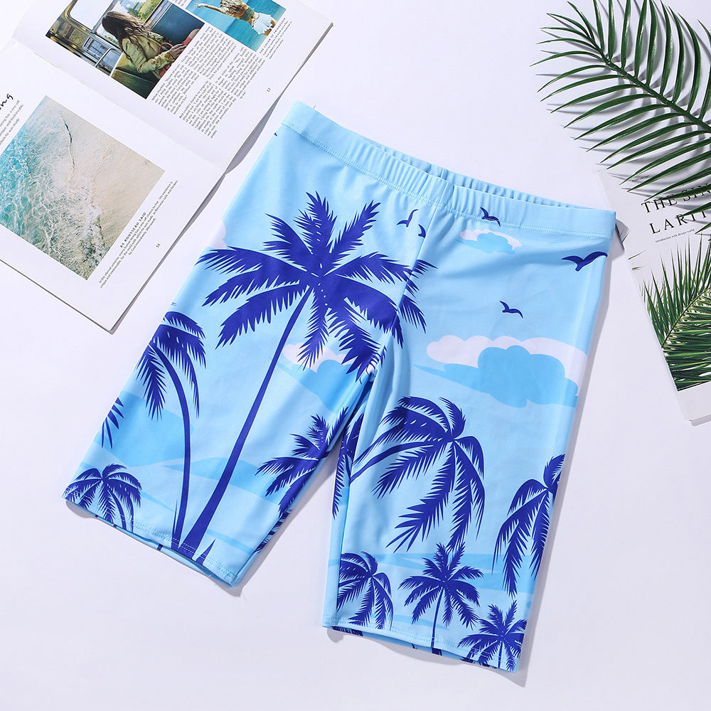 Wholesale Men's Cropped Swim Trunks Polyester Swimwear